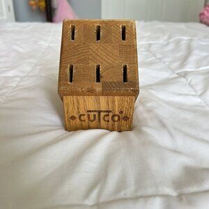 Cutco 6 Slot‎ Table Knife Oak Wood Block Made In USA